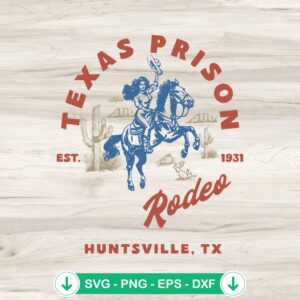 Cowgirl Texas Prison Rodeo retro svg file for Cricut