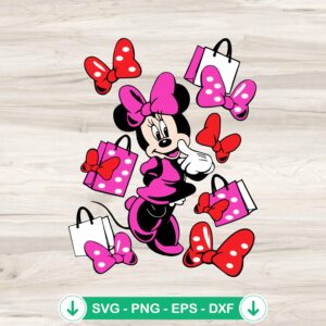 Minnie Mouse Fashion Shopping svg file for Cricut cutting machine