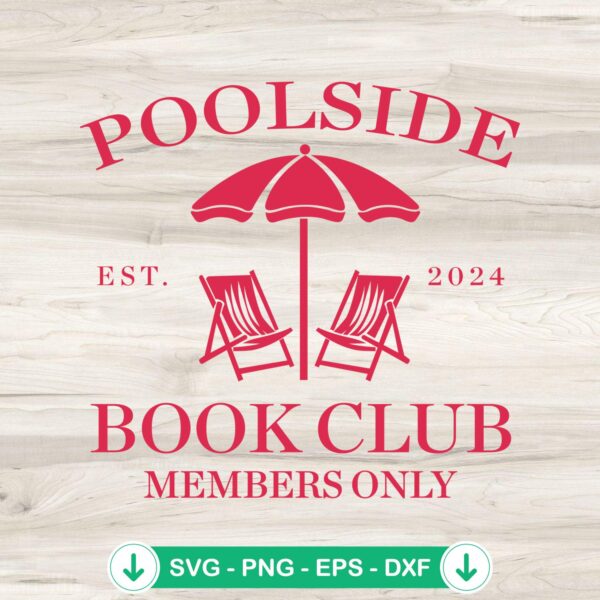 Poolside Book Club Est. 2024 SVG file for Cricut cutting machine