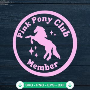 Pink Pony Club Member Logo SVG file for cricut cutting