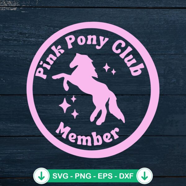 Pink Pony Club Member Logo SVG file for cricut cutting