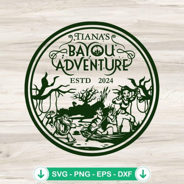 Tiana's Bayou Adventure Estd 2024 SVG file for Cricut cutting machine