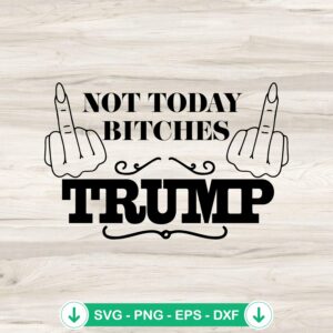 Not Today Bitches Trump Funny SVG file for cutting machines