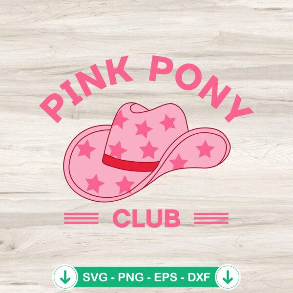 Pink Pony Club Cowboy Hat SVG file for Cricut cutting