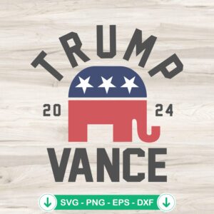 Trump Vance 2024 Republican Elephant SVG file for cutting machines