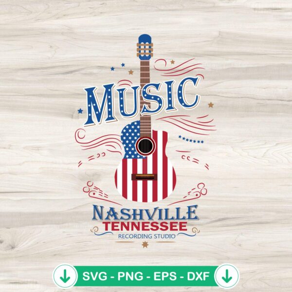 Guitar Music Nashville Tennessee svg file for Cricut cutting machine