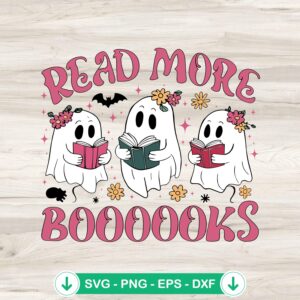 Read More Books Spooky Ghost svg file for cutting machine