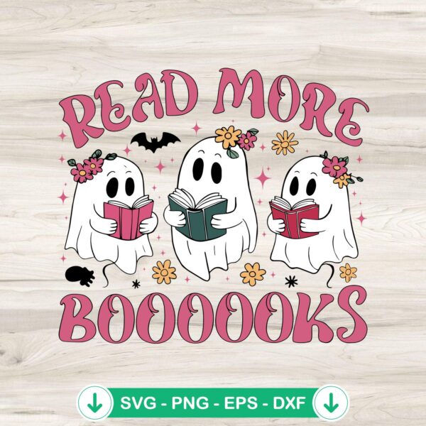 Read More Books Spooky Ghost svg file for cutting machine