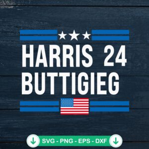 Harris Buttigieg 2024 SVG file for election campaign cut file