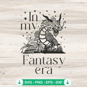 In My Fantasy Era Retro Bookish SVG file for Cricut cutting machine
