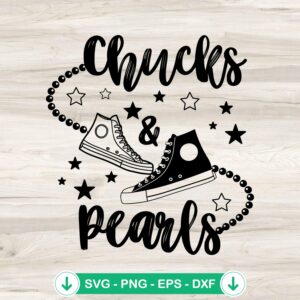 Chucks And Pearls SVG file for Cricut and cutting machine