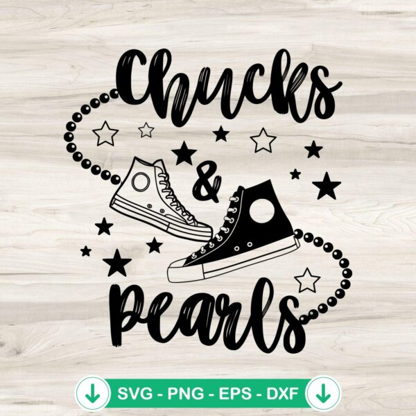 Chucks And Pearls SVG file for Cricut and cutting machine