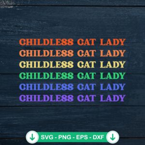 Childless Cat Lady Retro Vintage SVG file for Cricut crafts