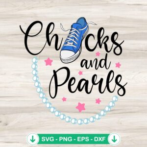Chucks And Pearls Converse SVG file for Cricut cutting file