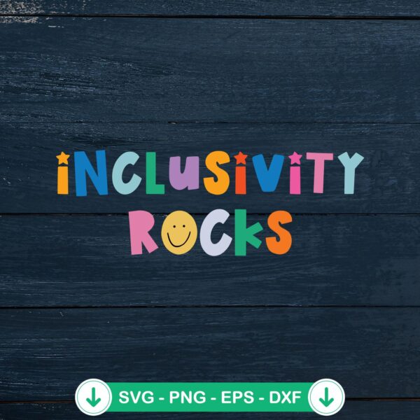 Inclusivity Rocks Teacher Retro SVG file for back to school