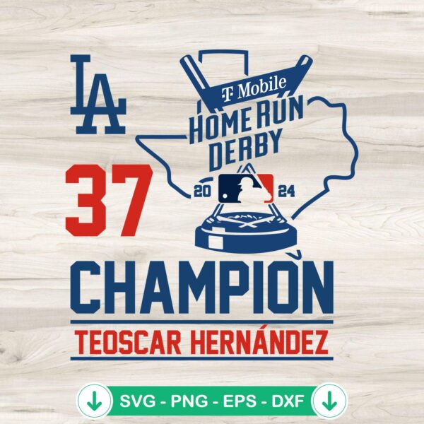 LA Dodgers Teoscar Hernandez svg file for Home Run Derby 2024