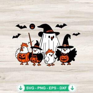 Cute Chicken Ghost Halloween SVG cut file for Cricut