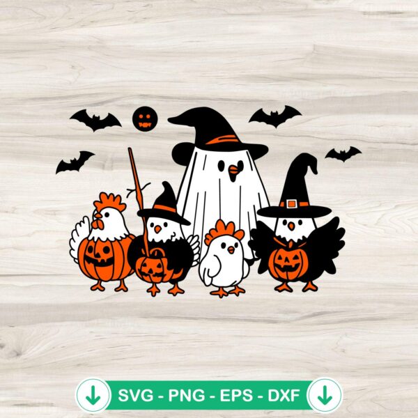 Cute Chicken Ghost Halloween SVG cut file for Cricut