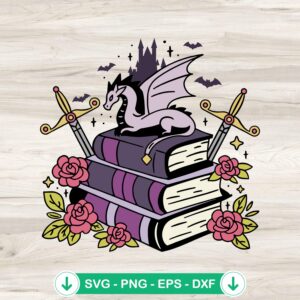 Dragon Fantasy Book Halloween SVG file for cricut cutting machine