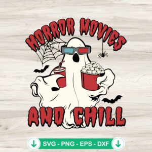 Horror Movies And Chill funny svg file for Cricut cutting machine