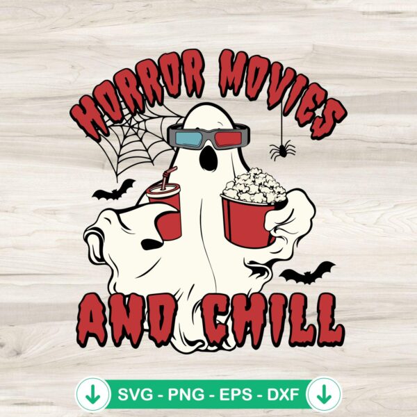 Horror Movies And Chill funny svg file for Cricut cutting machine