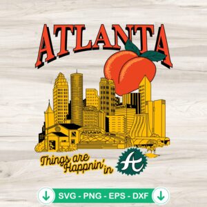 Atlanta Georgia Peach Vintage SVG cutting file