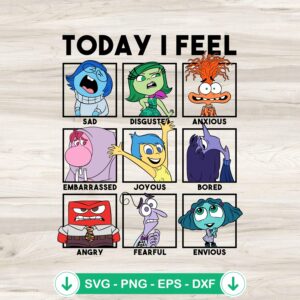 Today I Feel Emotions Panels SVG file for Cricut cutting file