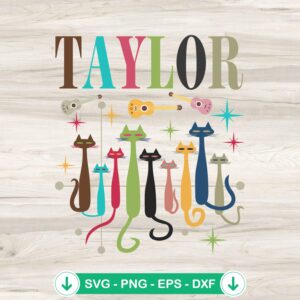 Mid Century Look Taylor Cats svg file, retro vintage 50s 60s cutting file
