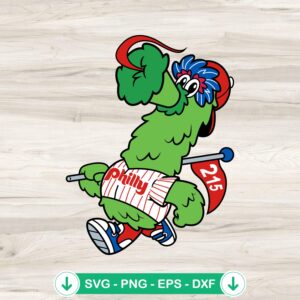 The Big Green Guy Phillie Phanatic SVG file for Cricut