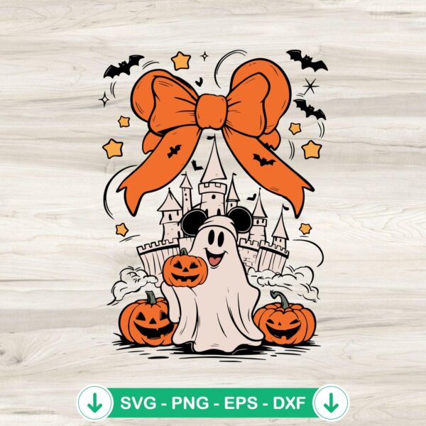Disneyland Halloween svg file featuring Mickey Ghost cutting file