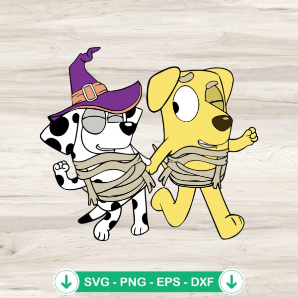 Chloe And Lucky Dog Mummy svg file for Halloween crafts