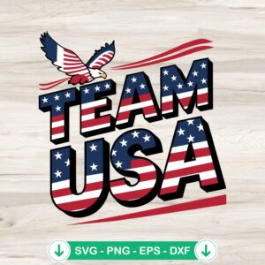 Patriotic Team USA Eagle Flag SVG file for cutting machines