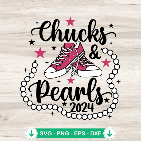 Chucks And Pearls 2024 SVG file for Cricut and cutting machines