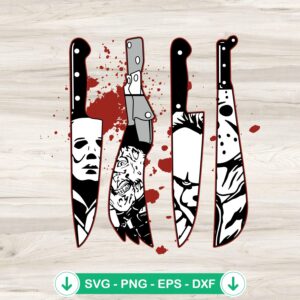 Horror Characters In Knives SVG file for cutting machines