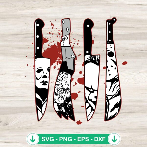 Horror Characters In Knives SVG file for cutting machines