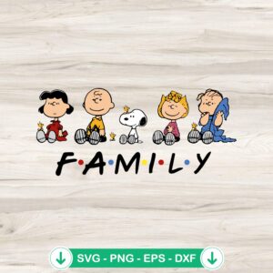 Peanuts Gang Family SVG file - Snoopy and Charlie Brown cut file