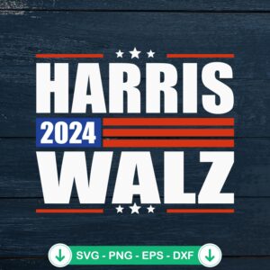 Harris Walz 2024 vintage SVG file for Cricut cutting