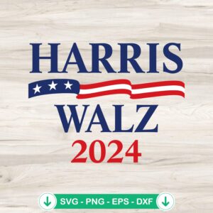 Harris Walz 2024 USA Flag svg file for Cricut cutting file