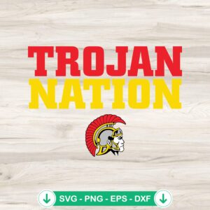 Trojan Nation Sports Vintage SVG file for Cricut cutting machine