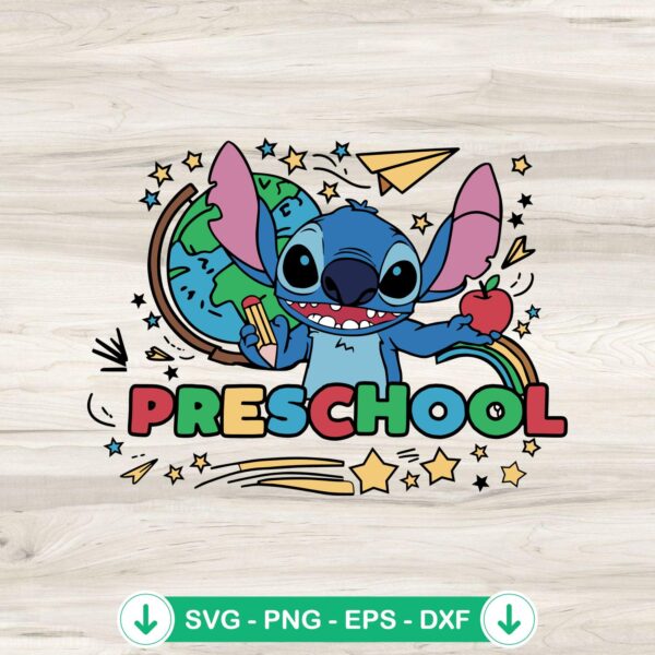 Preschool Cute Stitch SVG file for Cricut cutting machine
