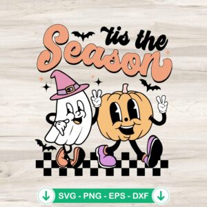Tis The Season Spooky Pumpkin SVG file for Cricut cutting