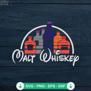 Malt Whiskey Wine Whisky SVG file for cutting machine