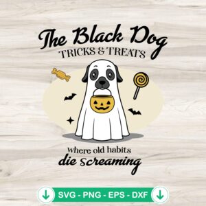 The Black Dog Tricks And Treats SVG file, Cricut SVG cutting file