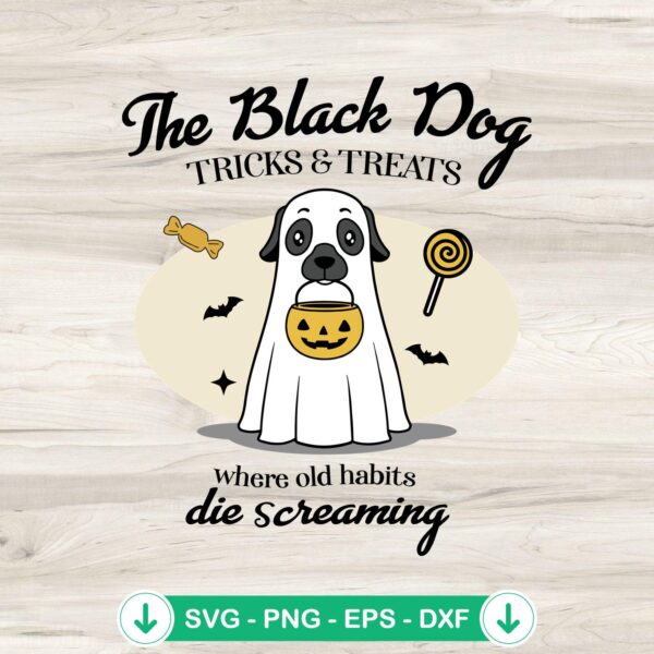 The Black Dog Tricks And Treats SVG file, Cricut SVG cutting file