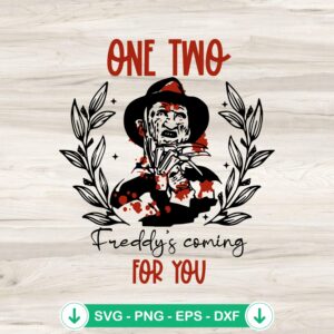 One Two Freddy's Coming For You SVG file for Cricut cutting