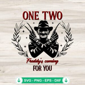 One Two Freddy's Coming For You SVG file for Cricut
