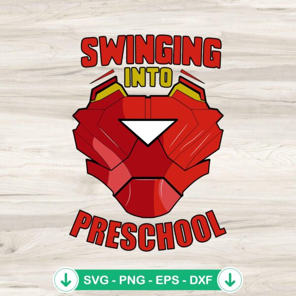 Iron Man Swinging Into Preschool SVG file for cricut and cutting machine