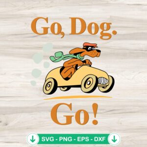 Go Dog Go SVG file for Cricut, cute animated series cut file