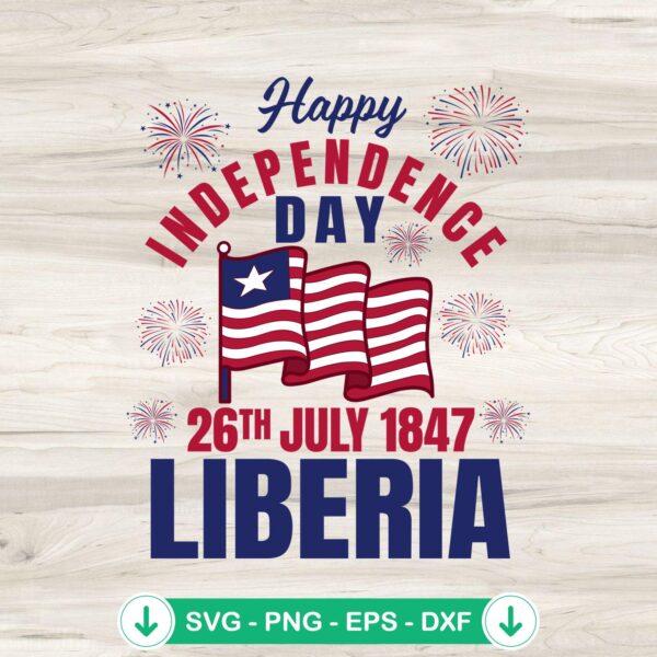 Happy Liberia Independence Day SVG file for Cricut