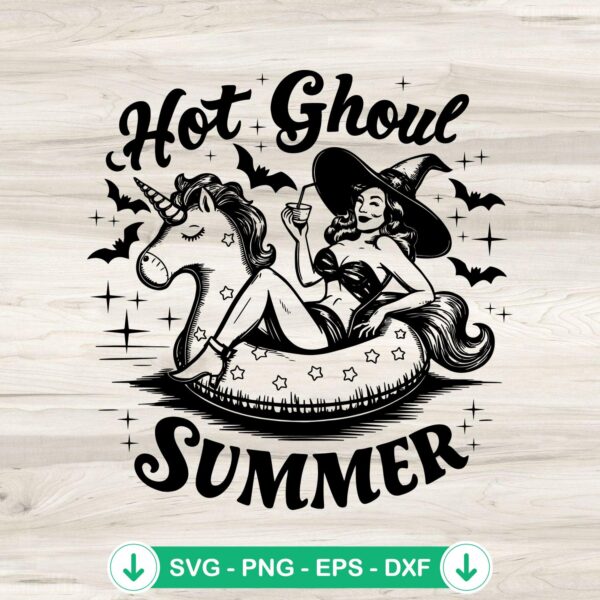 Hot Ghoul Summer Goth Girl svg file for cricut cutting